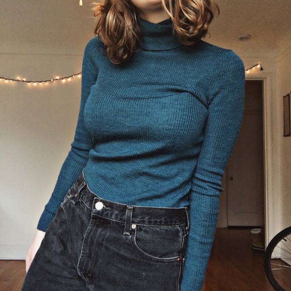 Uniqlo Sweaters - Teal Turtleneck sweater